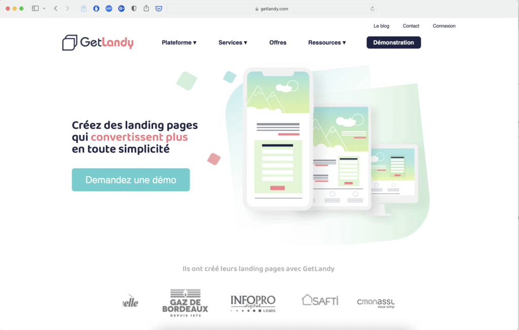 landing page getlandy