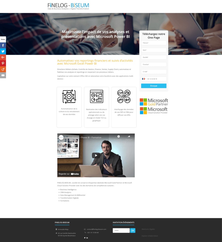 landing page